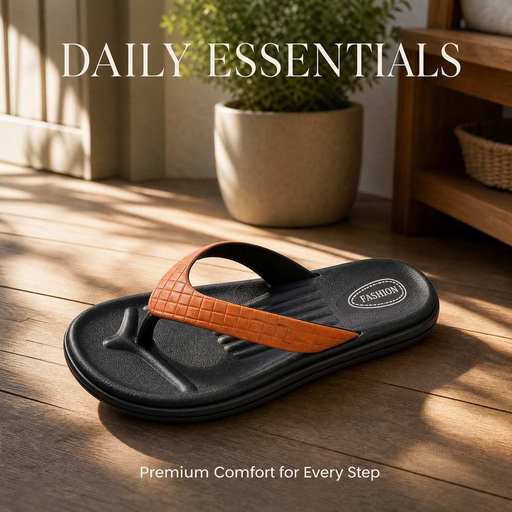 Croc Embossed Strap Flip Flops with Oval Footbed Badge | Source Factory Supply