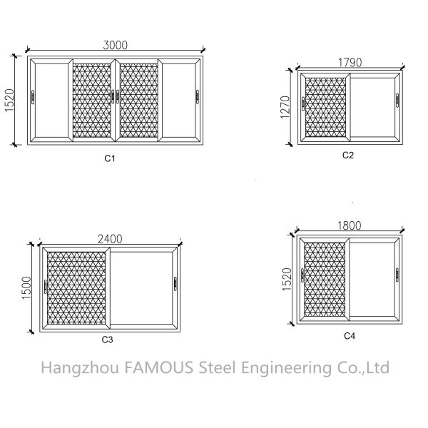 Broken Bridge Aluminum Integrated with Security Screen Tempered Glass Sliding Window