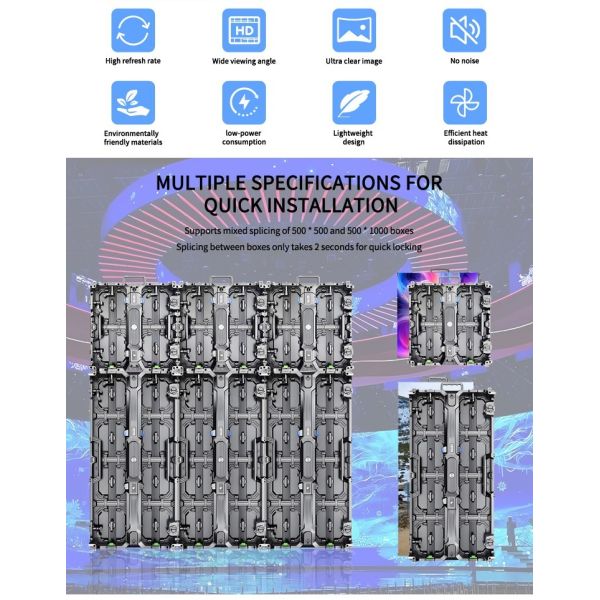 P3.91 Outdoor Rental LED Display with High Brightness and Seamless Integration for Full Color Video Wall