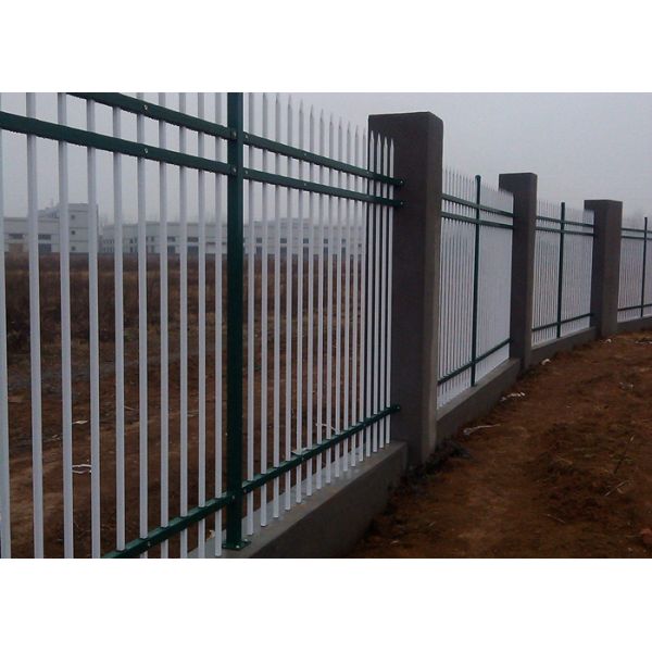 Powder Coated Wall Boundary Line Fencing Double Beam With 80*80mm Square Pipe