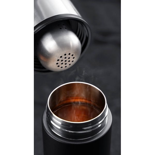 Office Travel Double Wall Glass Tea Infuser Insulated Vacuum Flask Stainless Steel