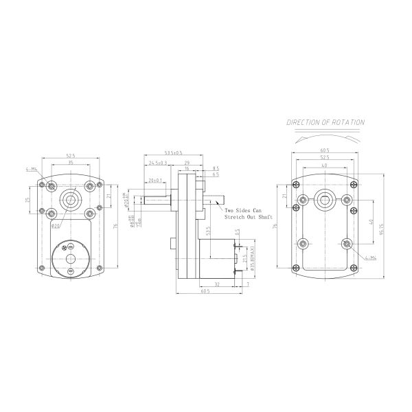 Flat Gearbox 5nm 12V DC Metal Gear Motor 30 Rpm 40 Rpm 20V
