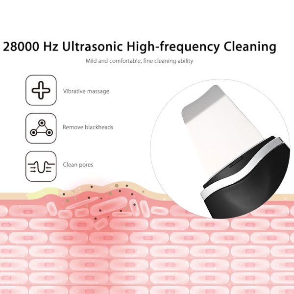 Ultrasonic Skin Scrubber Deep Cleaning Face Scrubber Vibrating Facial Cleansing Skin Spatula Peeling Beauty Instrument D