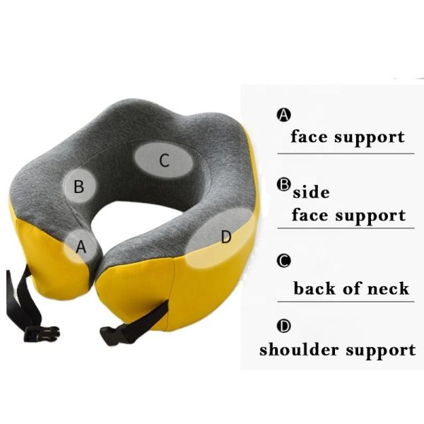 Advanced Memory Foam Travel Airplane Rest Pillow Neck Support Pillow for Long Flights