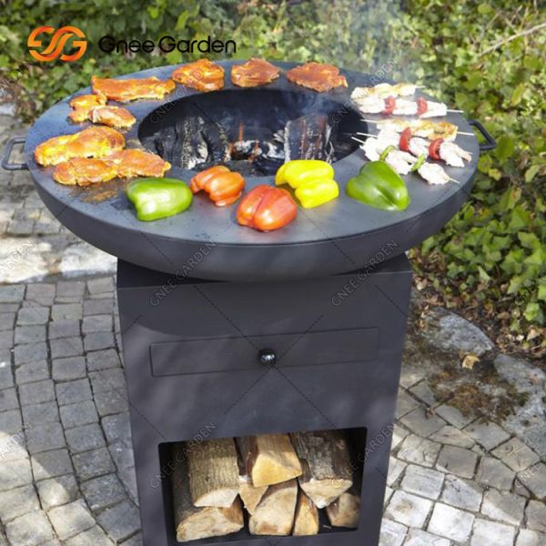 Corten Steel Charcoal Home Barbeque Grill Backyard Fireplace
