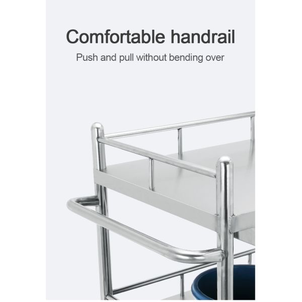 2 capas de acero inoxidable hospital de instrumentos médicos del carrito