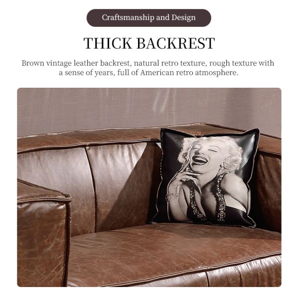 Nidea #8958 Designer Genuine Leather Vintage Industrial Retro Sofa Set  Lounge Personalization Pub Club Studio Furniture Ecksofa