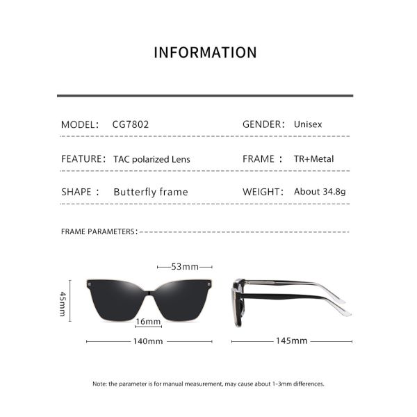Поляризовыванный миопический магнитный зажим на рамке стекел кота моды женщин солнечных очков