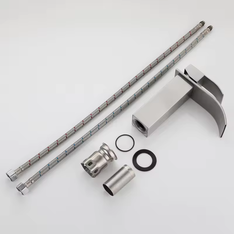 Single Handle Lizhen 2024 Bathroom Water Tap Waterfall Stainless Steel Black Basin Faucet