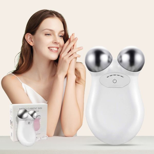 Lotion Conduction Electric Massager for Facial and Neck Beauty EMS Lifting