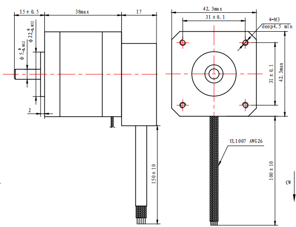 мотор короткозамкнутого витка NEMA 1.5Amp 17 380mN.M Stepper для машины CNC