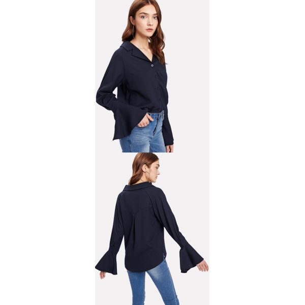 long sleeve casual blouse designs for women