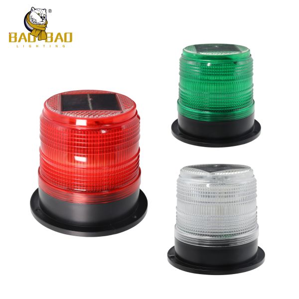 Circle Red Blue Green Flash Plastic 24V Truck Solar Energy Warning Light