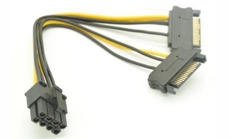 Мужчина шнура питания удлинительного кабеля SATA15P PVC 20cm SATA графиков к 8Pin