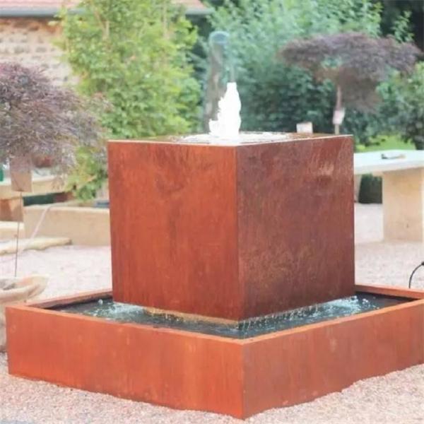 ISO9001 Corten Steel Cascade Cubic Block Floating Water Feature