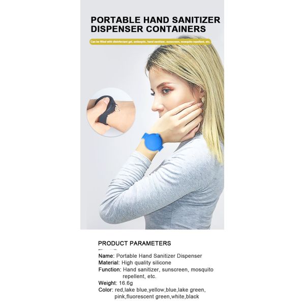 Многоразовый браслет дезинфицирующего средства руки силикона 10ml