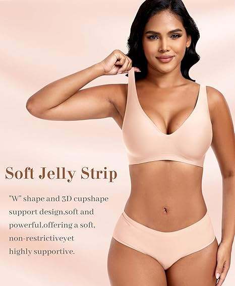 Seamless Bare Versatile Everyday Jelly Push Up Bra For Under Tees