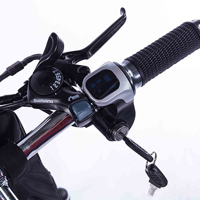 48V 10AH 350W Portable Electric Bike , Blue 26 Inch Electric Folding Bike