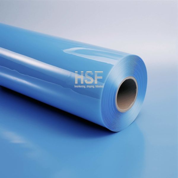 Film de libération en PE bleu opaque de 40 μm, séché par UV en silicone, pour protection et emballage, rubans, étiquetage et graphiques