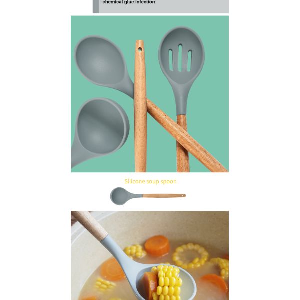 Утвари кухни нержавеющей стали силикона 8 частей гигиены красочные для варить