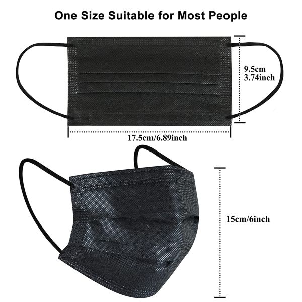 3 ply 4ply Medical Surgical Face mask Dental Black Face Mask TYPE IIR EN14683 Safety Non Woven fashionable disposable face mask