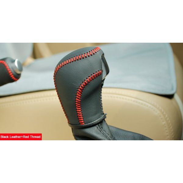 Black Leather Gear Shift Knob Cover for VW Golf 6 Mk6 Passat Tiguan Polo Automatic