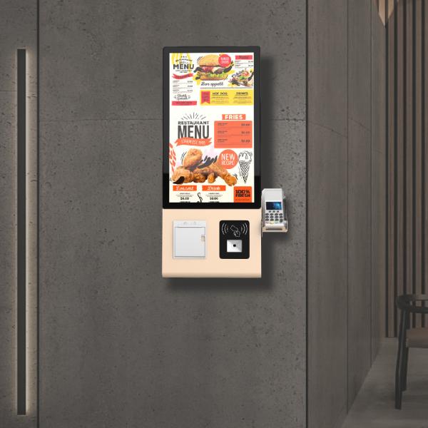 Self Ordering  Payment Kiosk with  23.8 Inch Touch  Display and Card Payment  for Fast-Food Restaurant