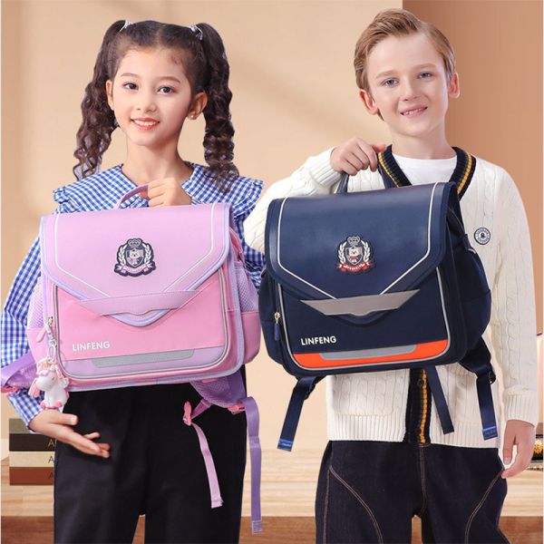 Waterproof Leather School Backpacks Orthopedic School Bags For Boys 1000g