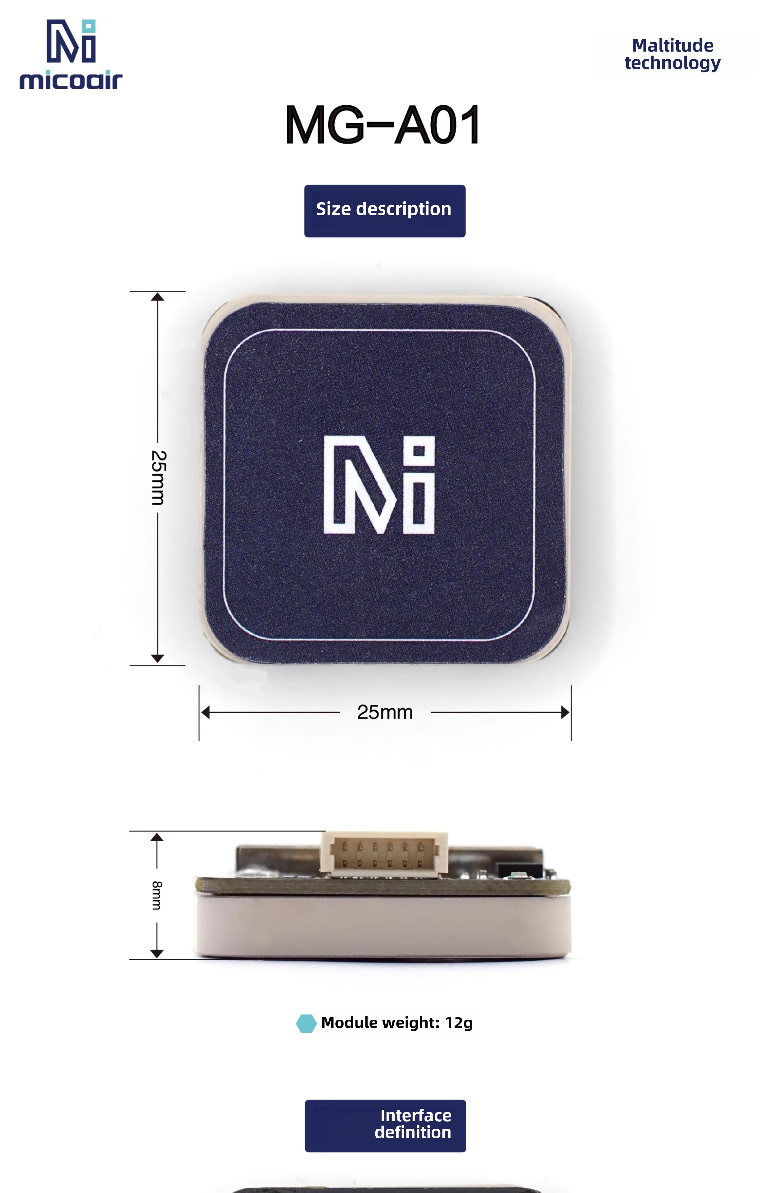 Microair M10 GPS Beidou Compass Module ABS Racing Drones Replacement Part for M8N 5883 Traversing Machine-MG-A01