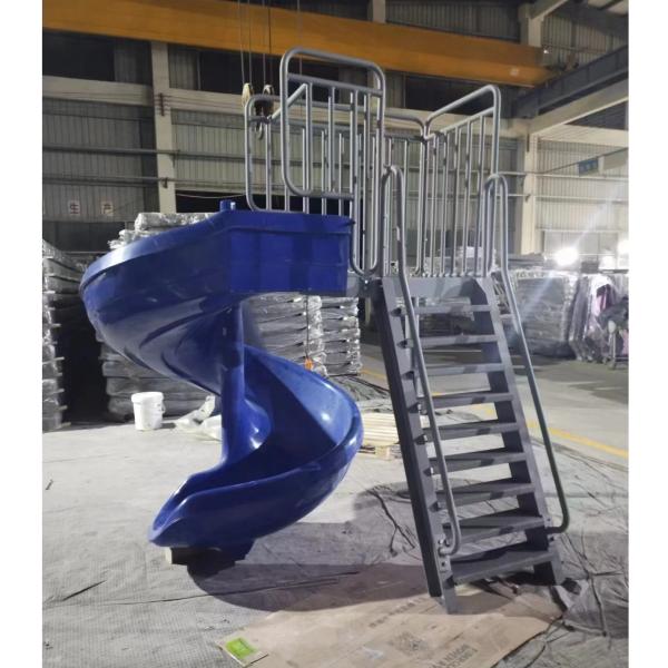 Durable Indoor S Shape  One Circle Spiral Water Slide With Ladders