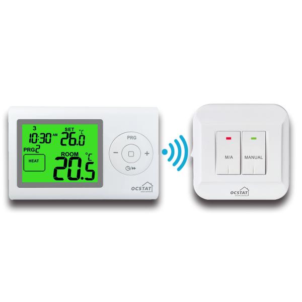 ホワイト カラー デジタル プログラム可能な RF 室温計 HVACシステム