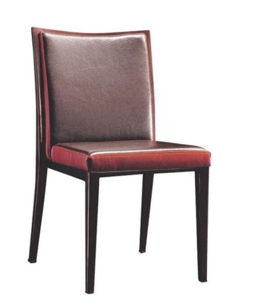 Round Silver Tube with Coffee Stripes Fabric Cover for Aluminium or Iron Dining Chair