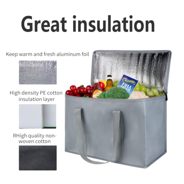 Nonwoven Thermal Insulated Grocery Bag Cooler Personalized Printing for Food Fruit Storage