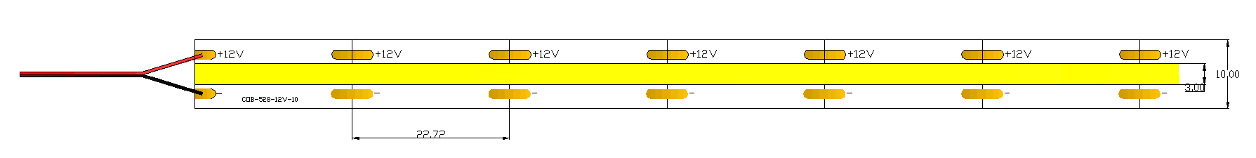 Прокладка СИД удара ширины IP20 15W/M DC24V 10mm гибкая