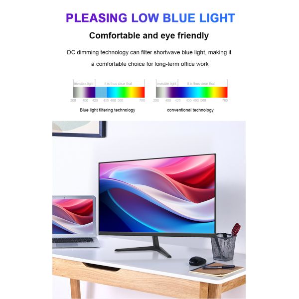 HD 19.5 Inch Office Monitor 60Hz 75Hz 100Hz CCTV System Audio Function Fixed Bracket