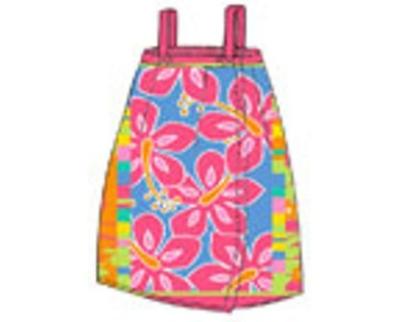 100% cotton terry beach skirt with reactive colorful printing