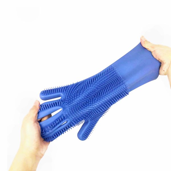 2018 high quality durable soft best seller in amazon accessory kitchen household silicone washing rubber gloves