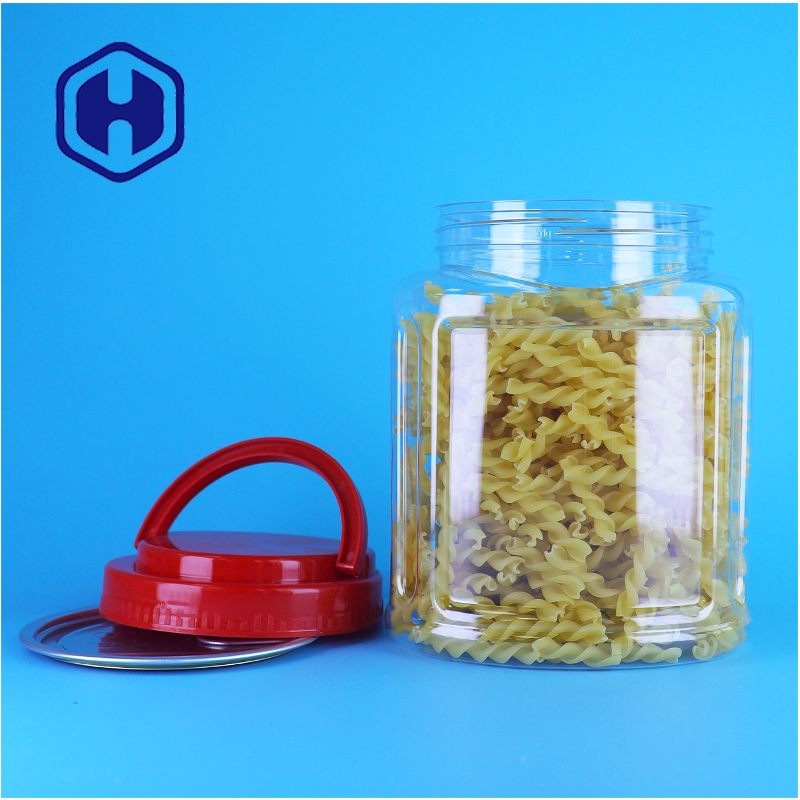 Custom Food Grade Plastic Clear Jar Dried Fruit Raisin Mango Berry Packaging With Handle Lid