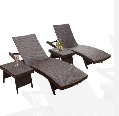 LC1008 Hotel Rattan Style Outdoor Wicker Sun Loungers Pool Outdoor