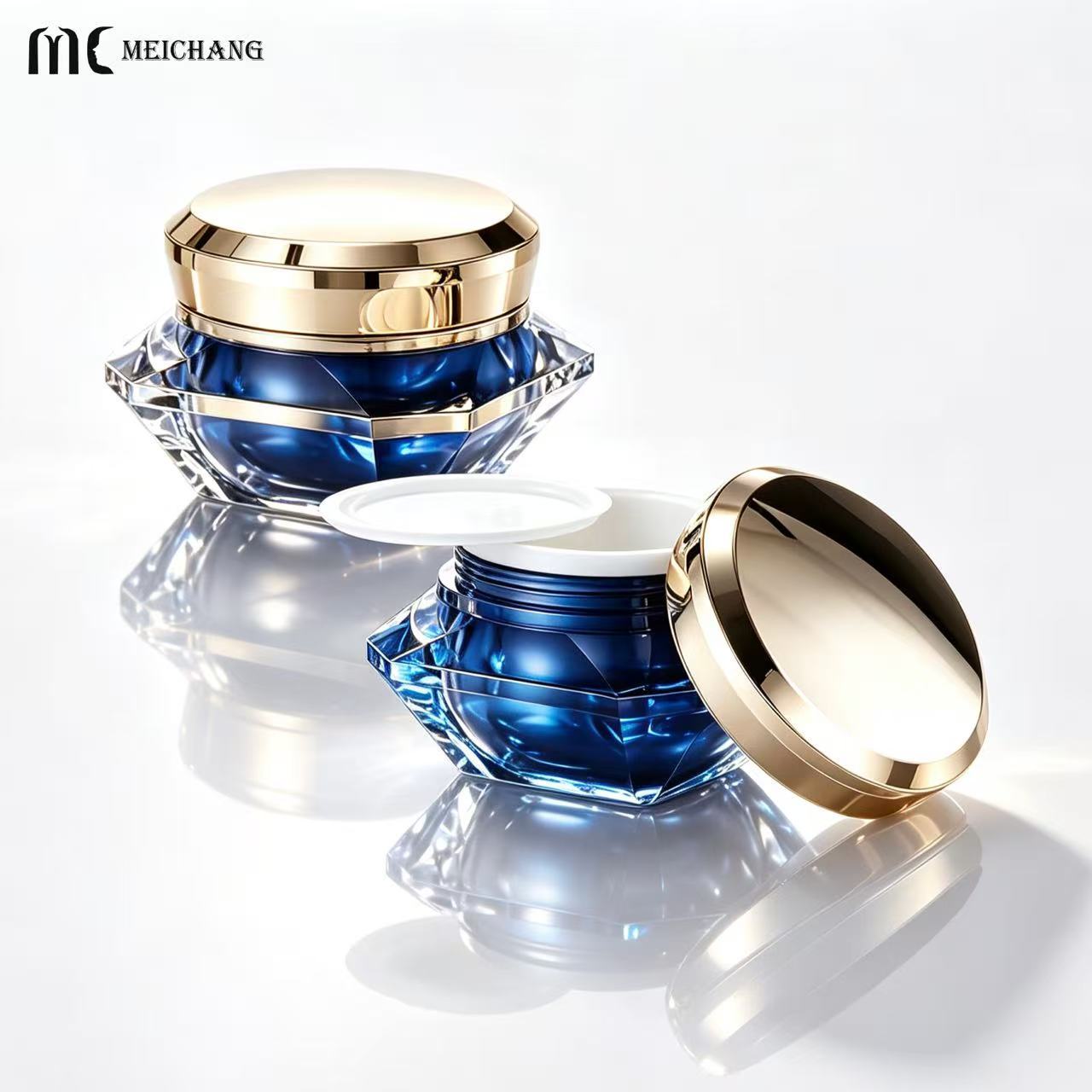 50g Double Wall Crystal Diamond Acrylic Cream Jar(MC-Y-571)