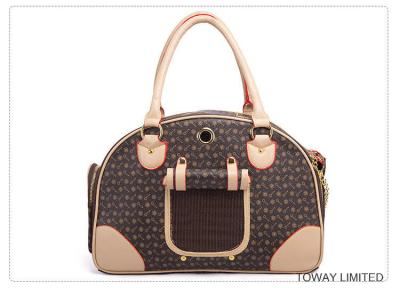  				Design Classic Dog Handbag Grid PU Quality Leather Pet Carriers 	        