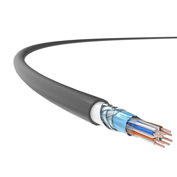 Outdoor Tactical Cat6 Cable Bare Copper TPU Jacket 23AWG