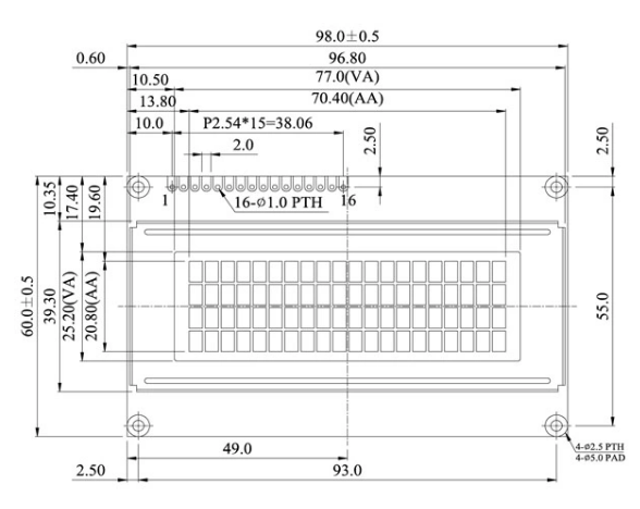 STN 40x2 LCD дисплейный монитор 182X33.5mm Модули для выражения символов