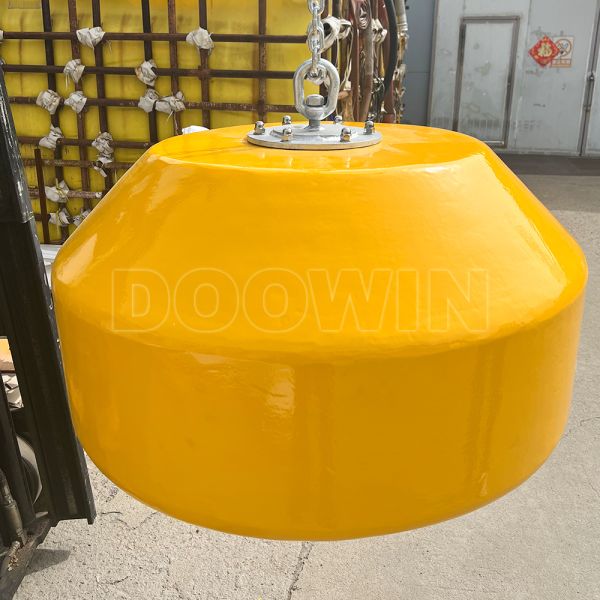 Cylindrical Yellow Orange Mooring Buoy , Foam Filled Mooring Buoys SGS Certified