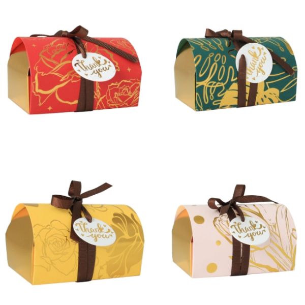 Le ruban bronzant la sucrerie de mariage d'emballage alimentaire de carton enferme dans une boîte 10g/Pcs