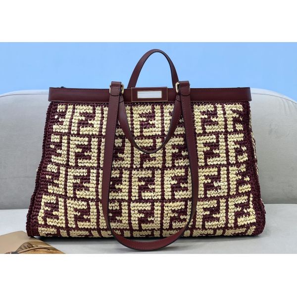 High Capicity 42cm Tote Shopper Bag , Handmade Straw Woven Tote Bag