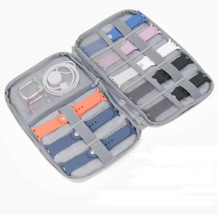 Laudtec Nylon Zipper Watch Strap Holder Bags Storage Case Custom Logo Portable Travel Simple Business Watch Bands YXJ40 Wholesale OEM/ODM/Private Label