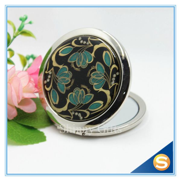 Shinny Gifts Lady Metal Makeup Mirror Exquisite And Durable Compact Mirror