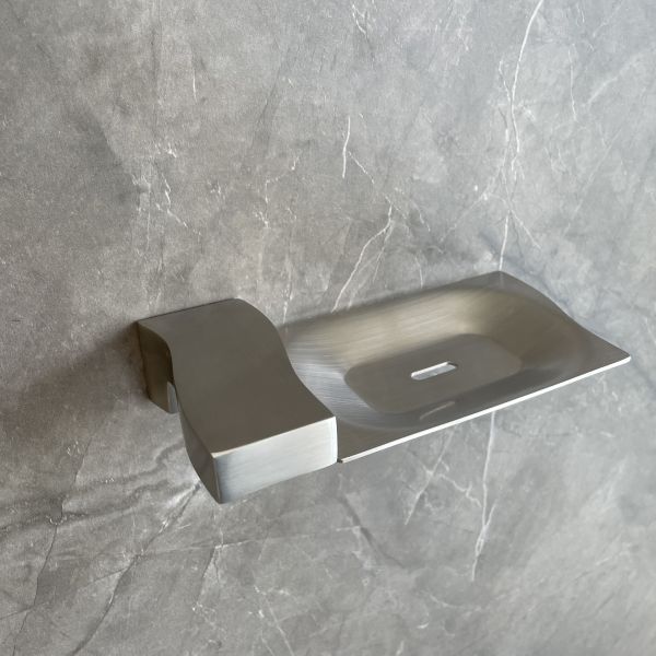 Финиш сатинировки держателя стены держателя мыла блюда мыла туалета Bathroom серебряный Rustproof