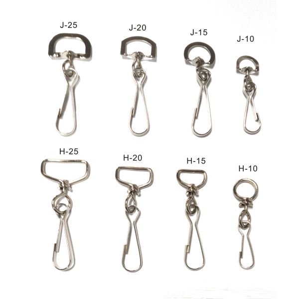 Swivel J Hook Lanyard Accessories Aluminum / Copper Material For Dog Clips